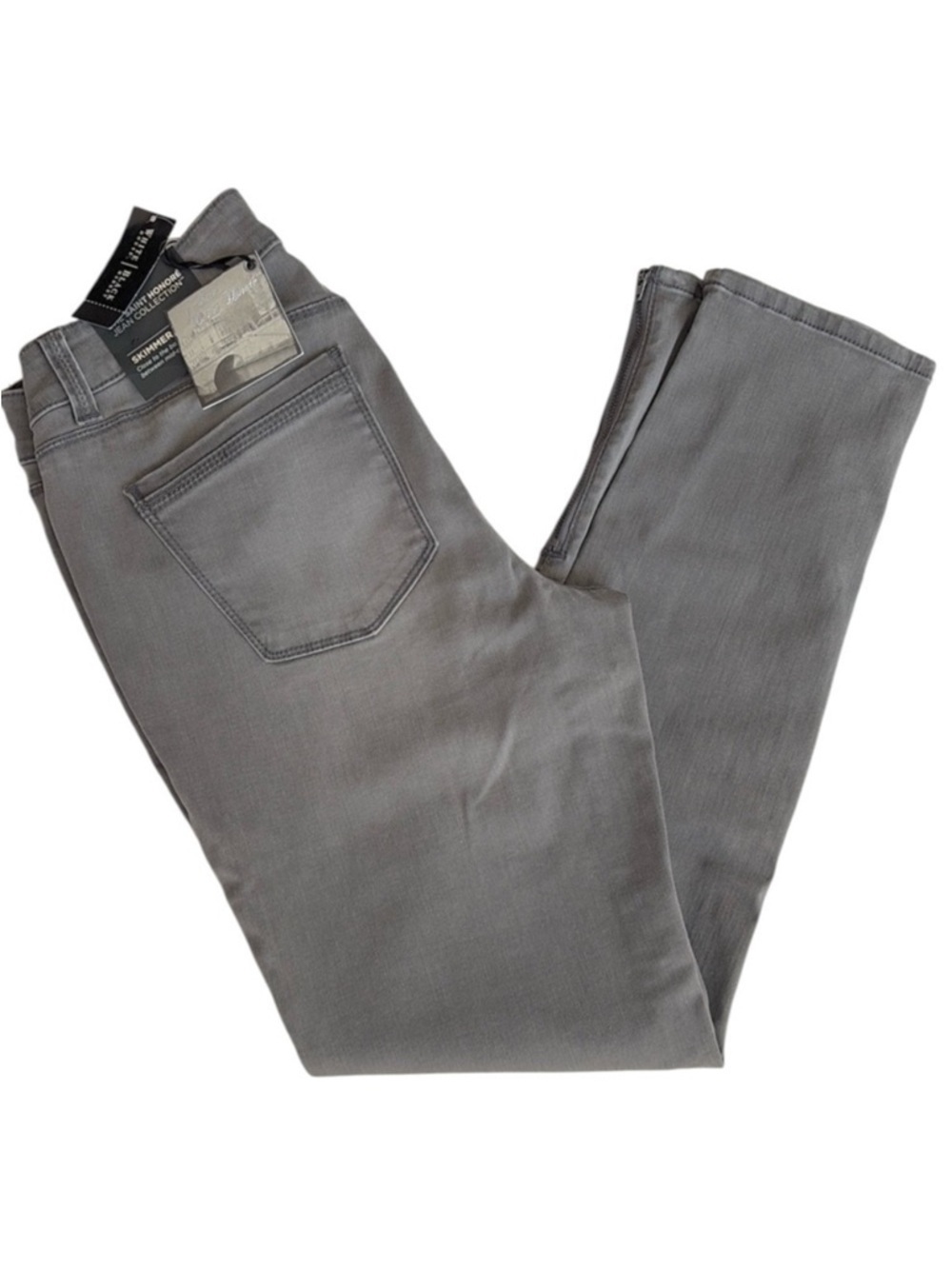 NWT White House Black Market Grey Skimmer Jeans Size 6 Zip Ankle St Honoré